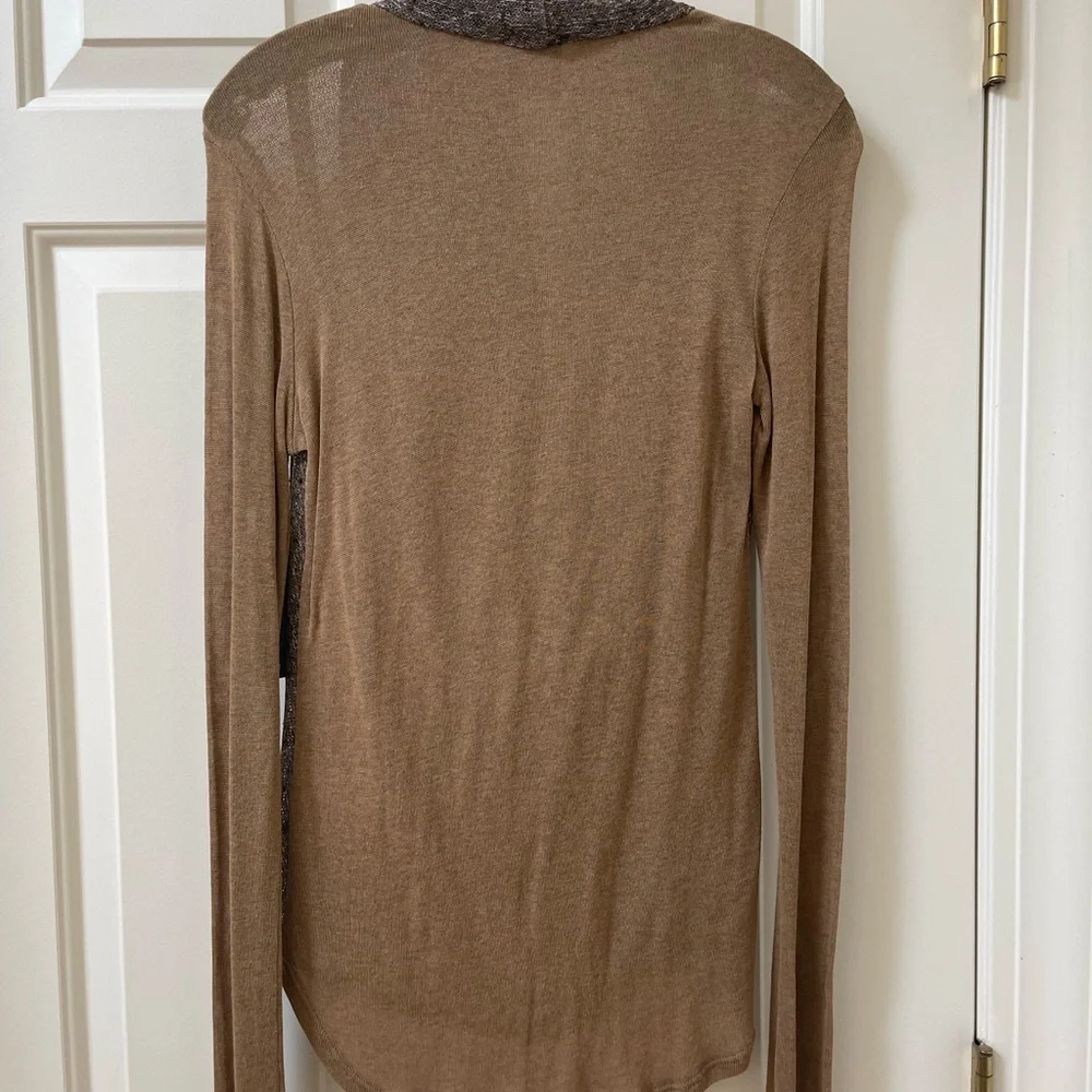 Ella Moss Long Sleeve Knit Cowl Top Size Small